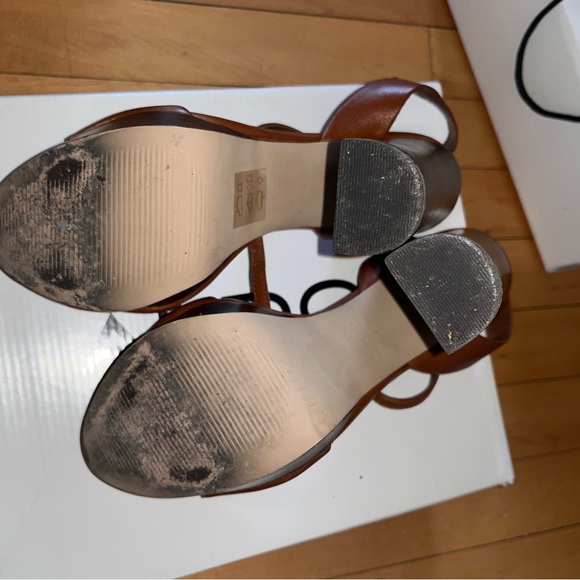 ALDO brown leather strap chunky heel size 7.5 - Picture 4 of 7
